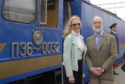 Презентация поезда Золотой Орел Транс-сибирский экспресс. Принц Майкл Кентский с супругой.